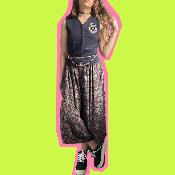 Ann Taylor Pants - Vintage 90s Ann Taylor Paisley Gaucho Culotte Pants